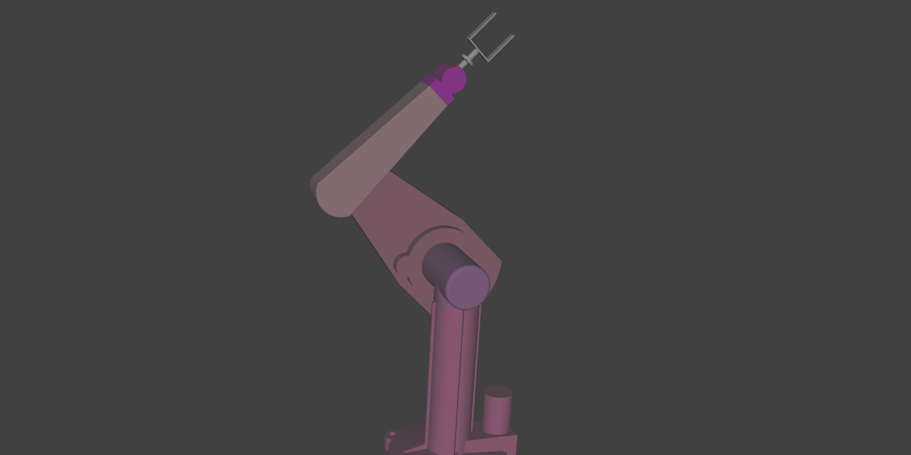 Picture of pink and purple robotic arm